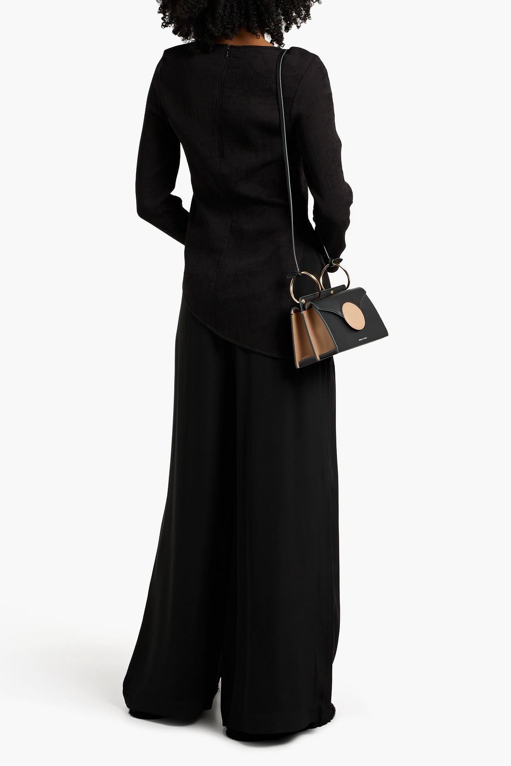 BY MALENE BIRGER Simone asymmetric plissé-EcoVero™-blend top