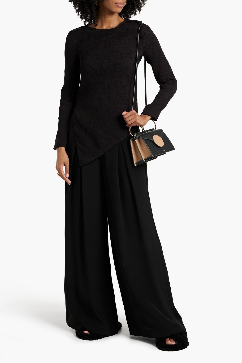 BY MALENE BIRGER Simone asymmetric plissé-EcoVero™-blend top