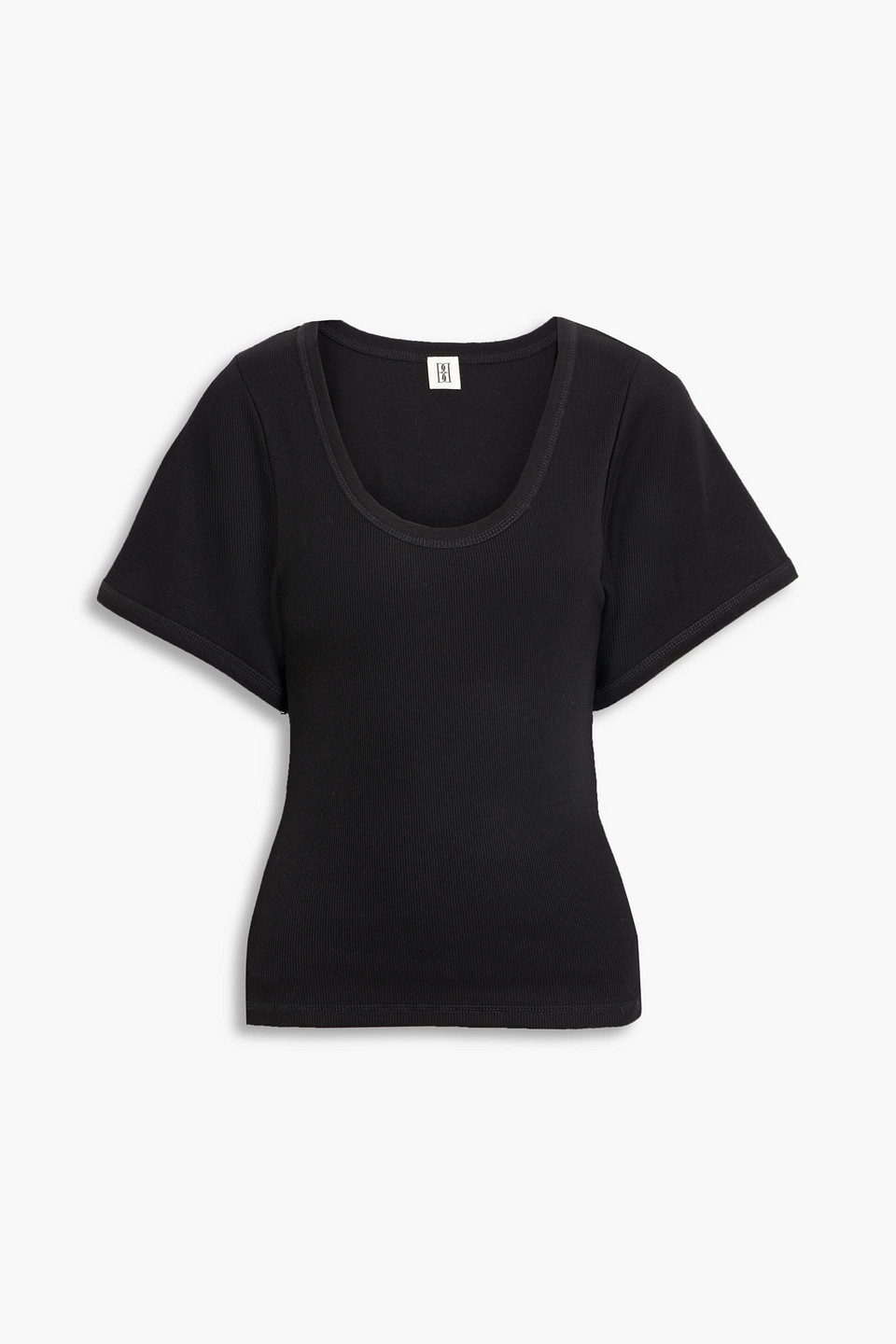 By Malene Birger Lunai Ribbed Cotton-blend Top In Black