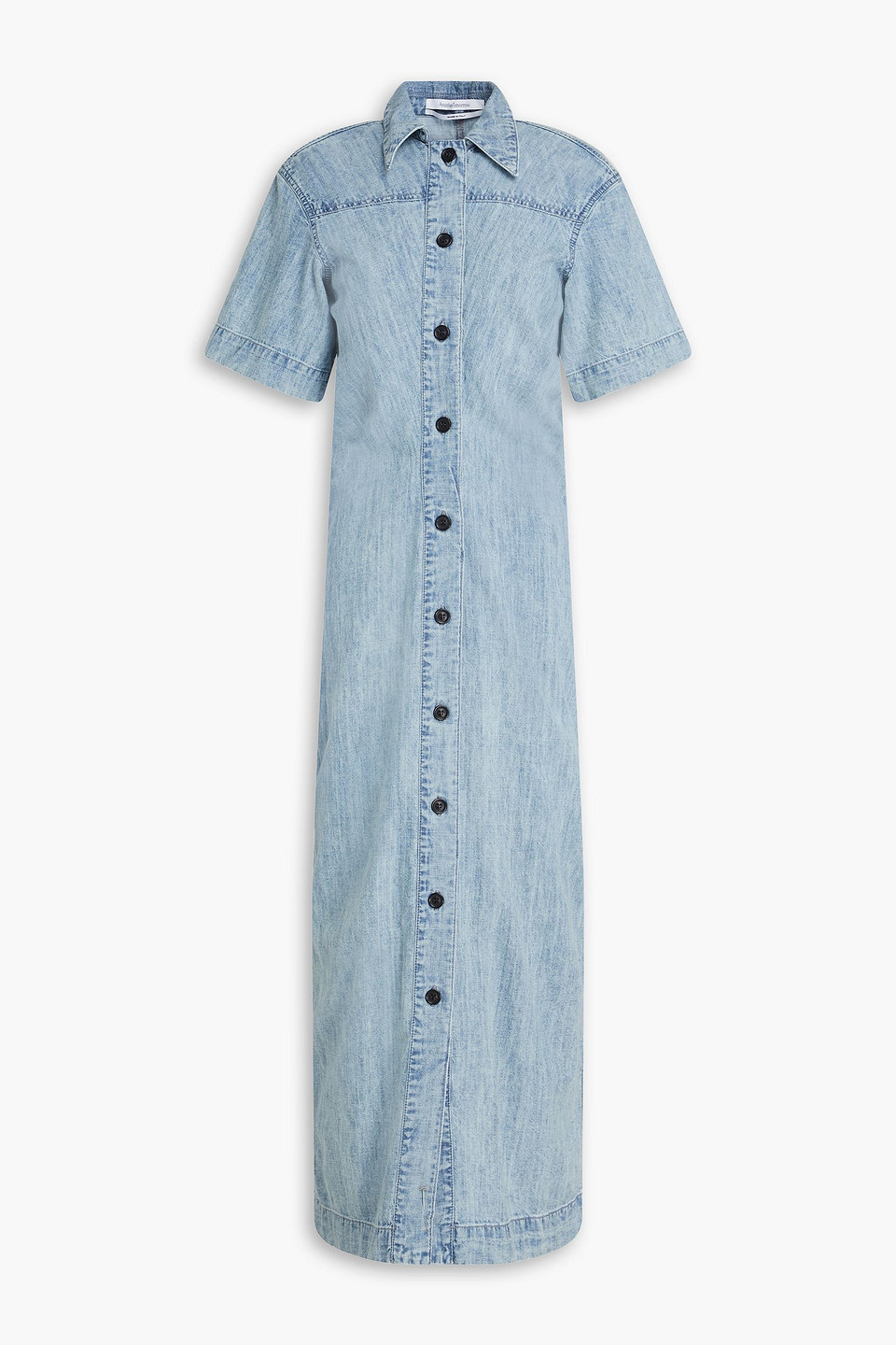 Cotton-chambray midi shirt dress