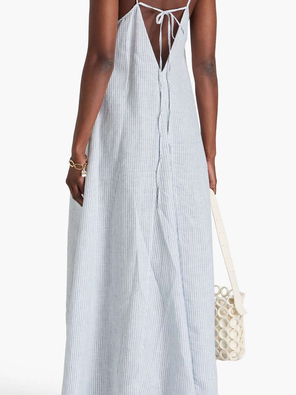 striped linen maxi dress