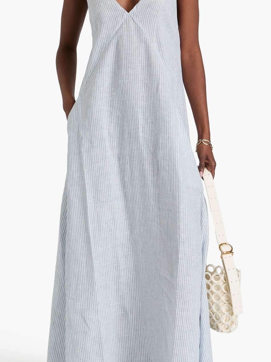 striped linen maxi dress