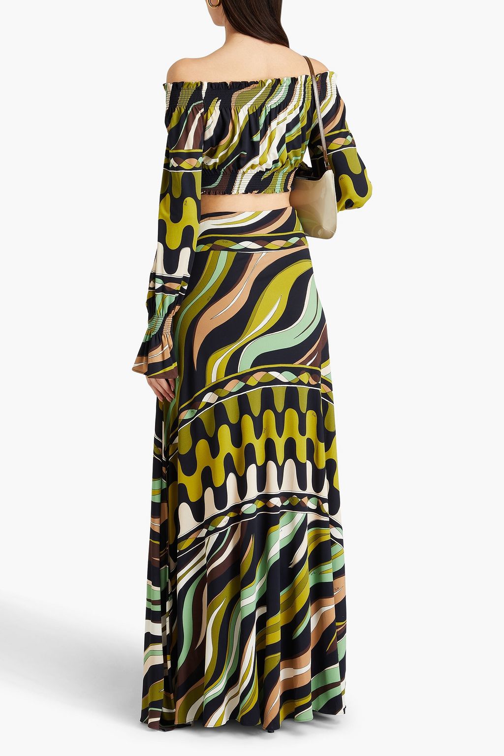 PUCCI Printed stretch-jersey maxi skirt
