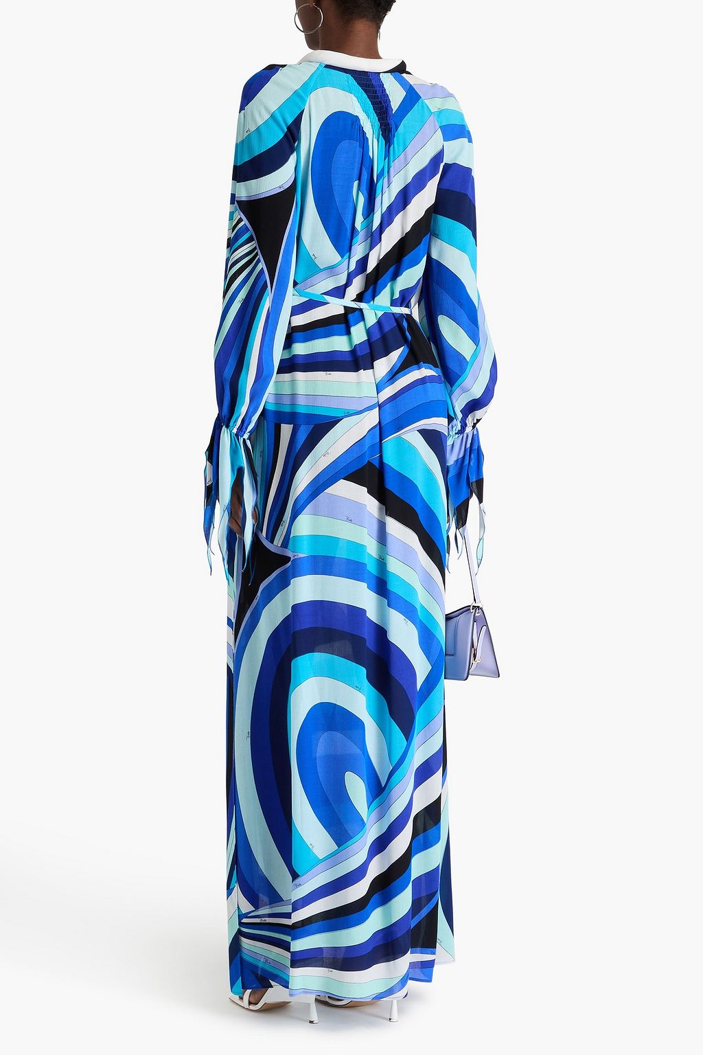 PUCCI Maxikleid aus Krepon mit Gürtel und Print