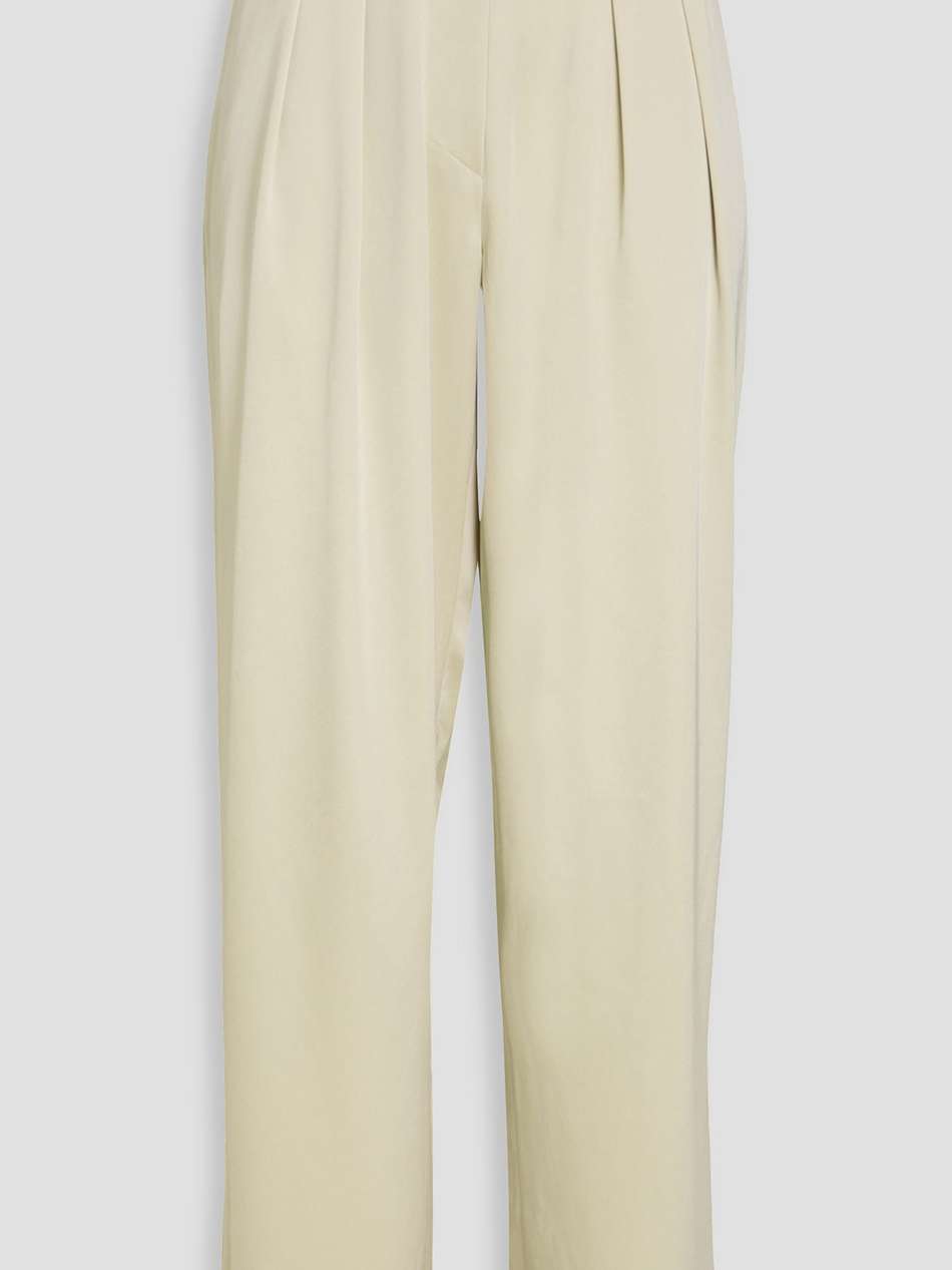 pleated satin wide-leg pants