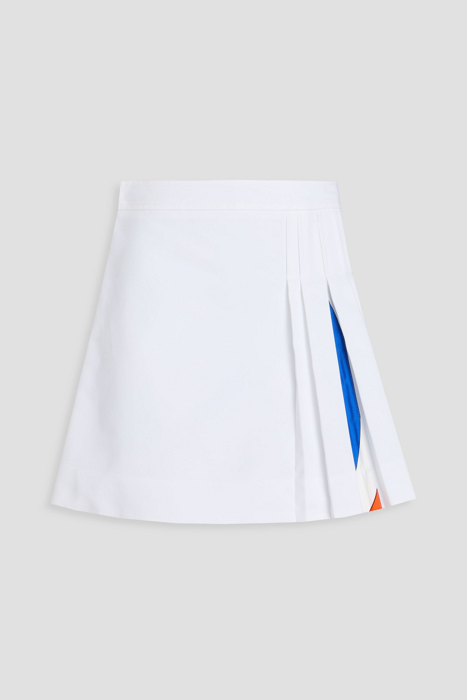 Pucci Pleated Cotton-blend Twill Mini Skirt In White