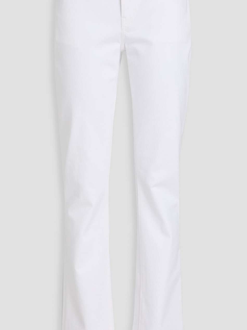 silk-trimmed high-rise straight-leg jeans