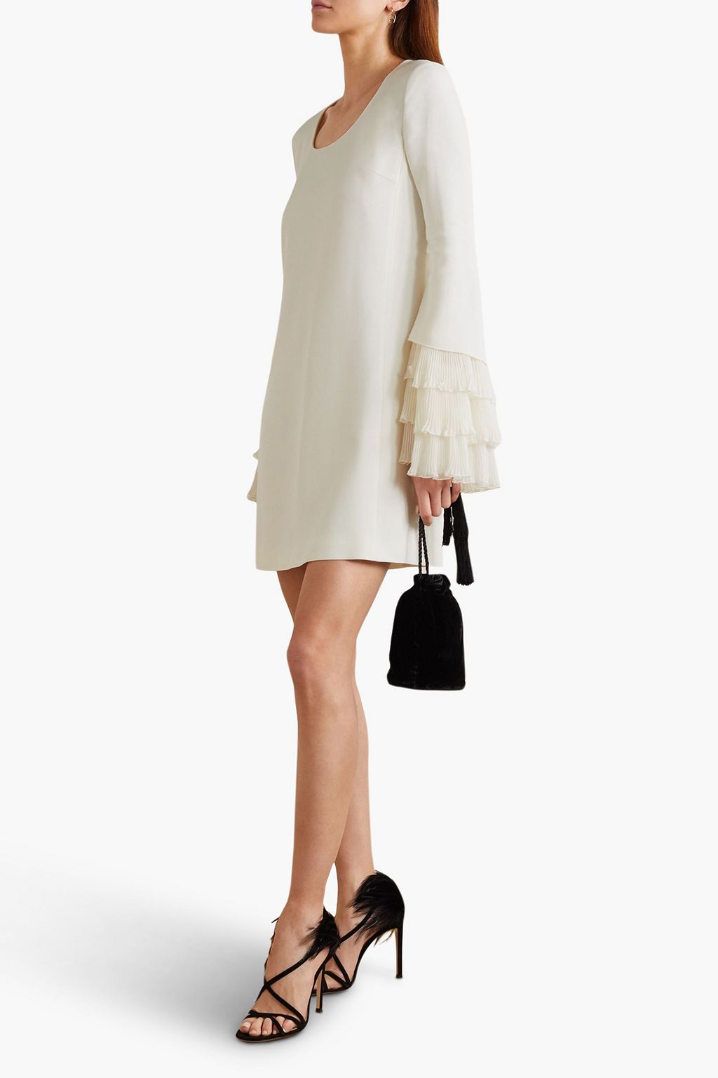 GIAMBATTISTA VALLI Ruffled plissé-silk and cady mini dress