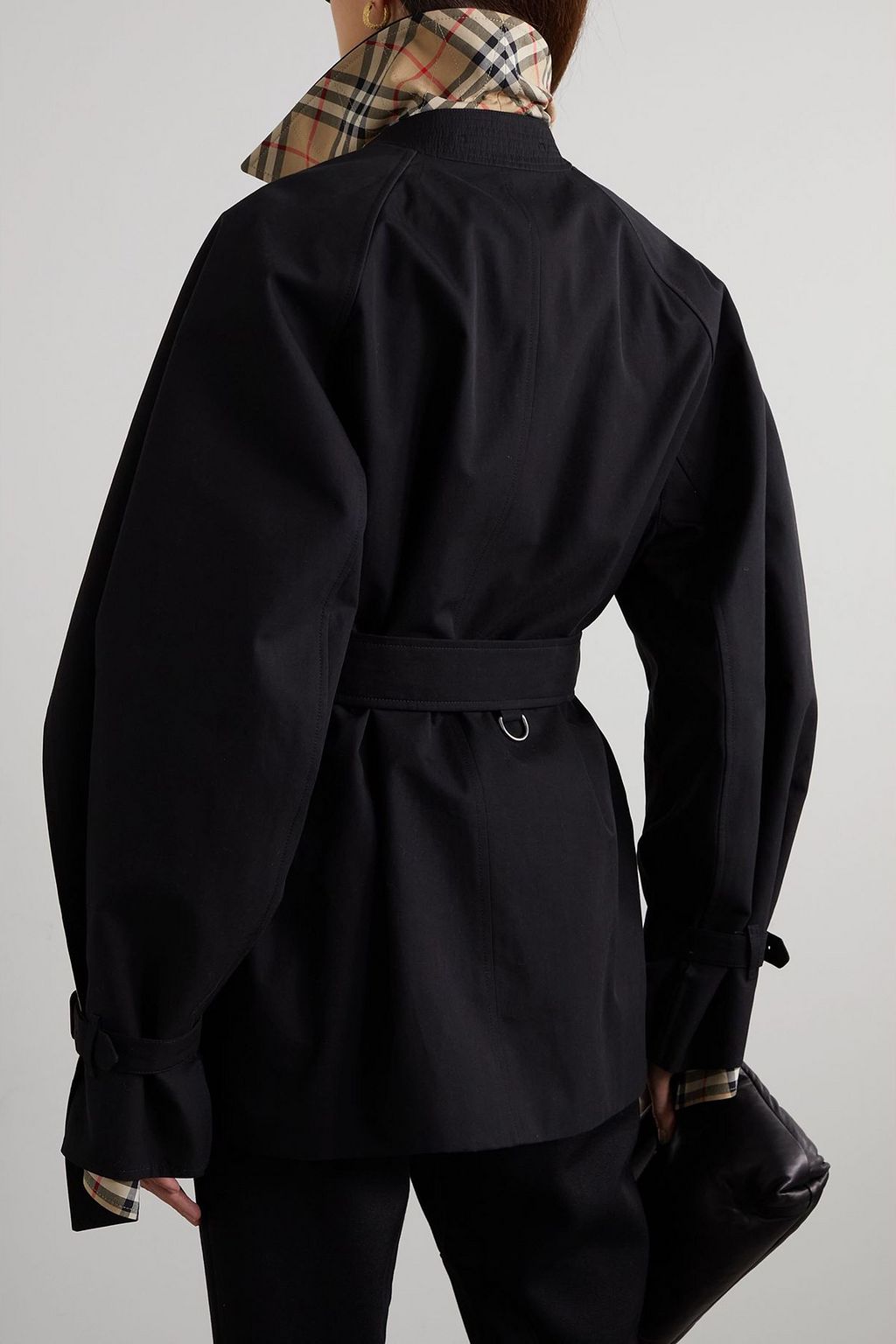 BURBERRY Belted double-breasted layered cotton-gabardine trench coat