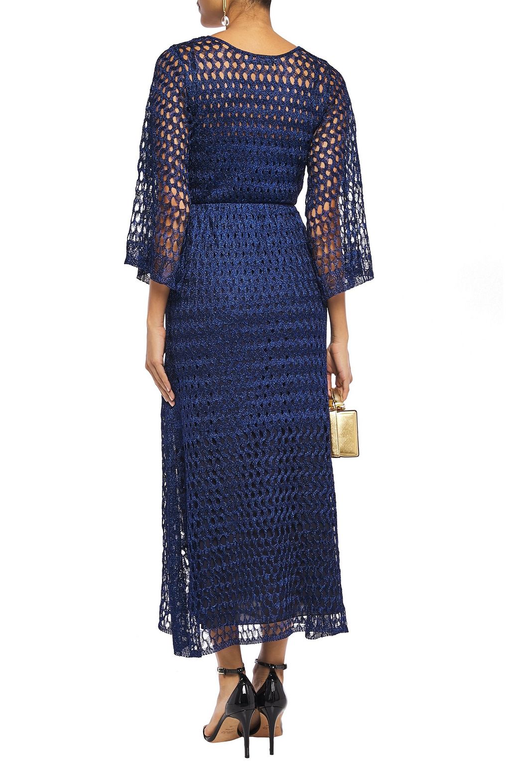 MISSONI Metallic open-knit midi dress