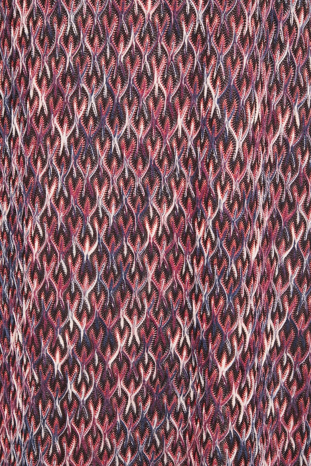 MISSONI Wrap-effect crochet-knit midi dress