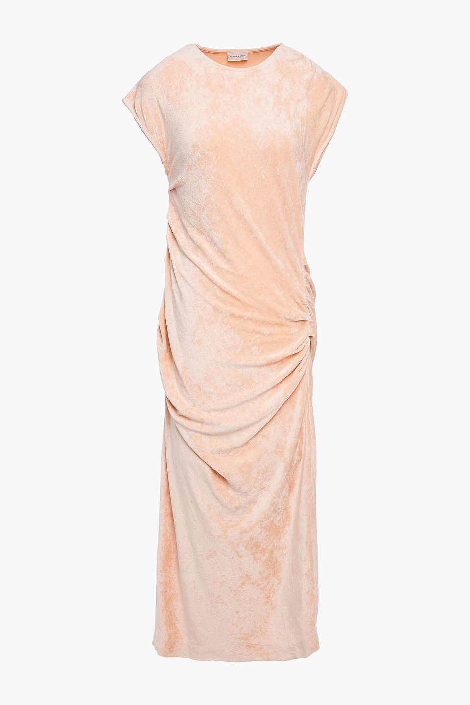 Ruched chenille midi dress