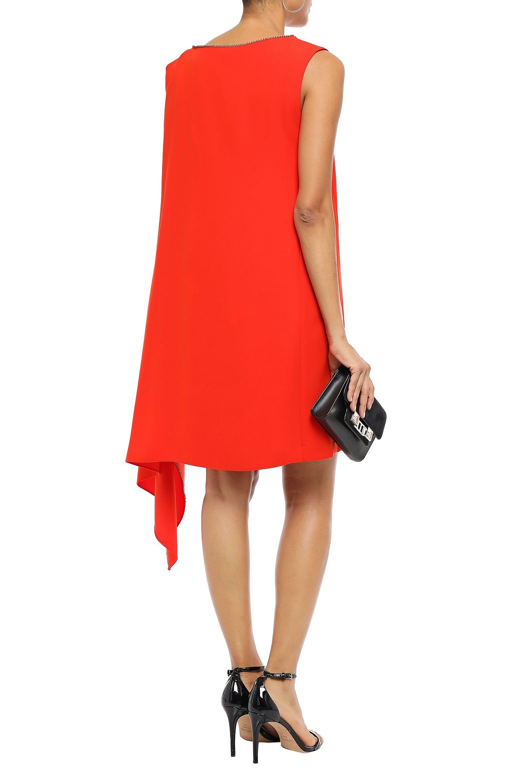 MCQ ALEXANDER MCQUEEN Crystal-embellished draped cady mini dress