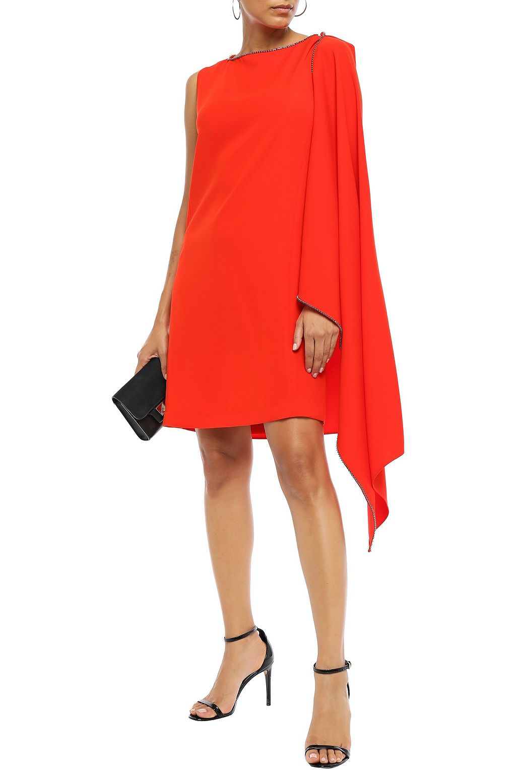 MCQ ALEXANDER MCQUEEN Crystal-embellished draped cady mini dress