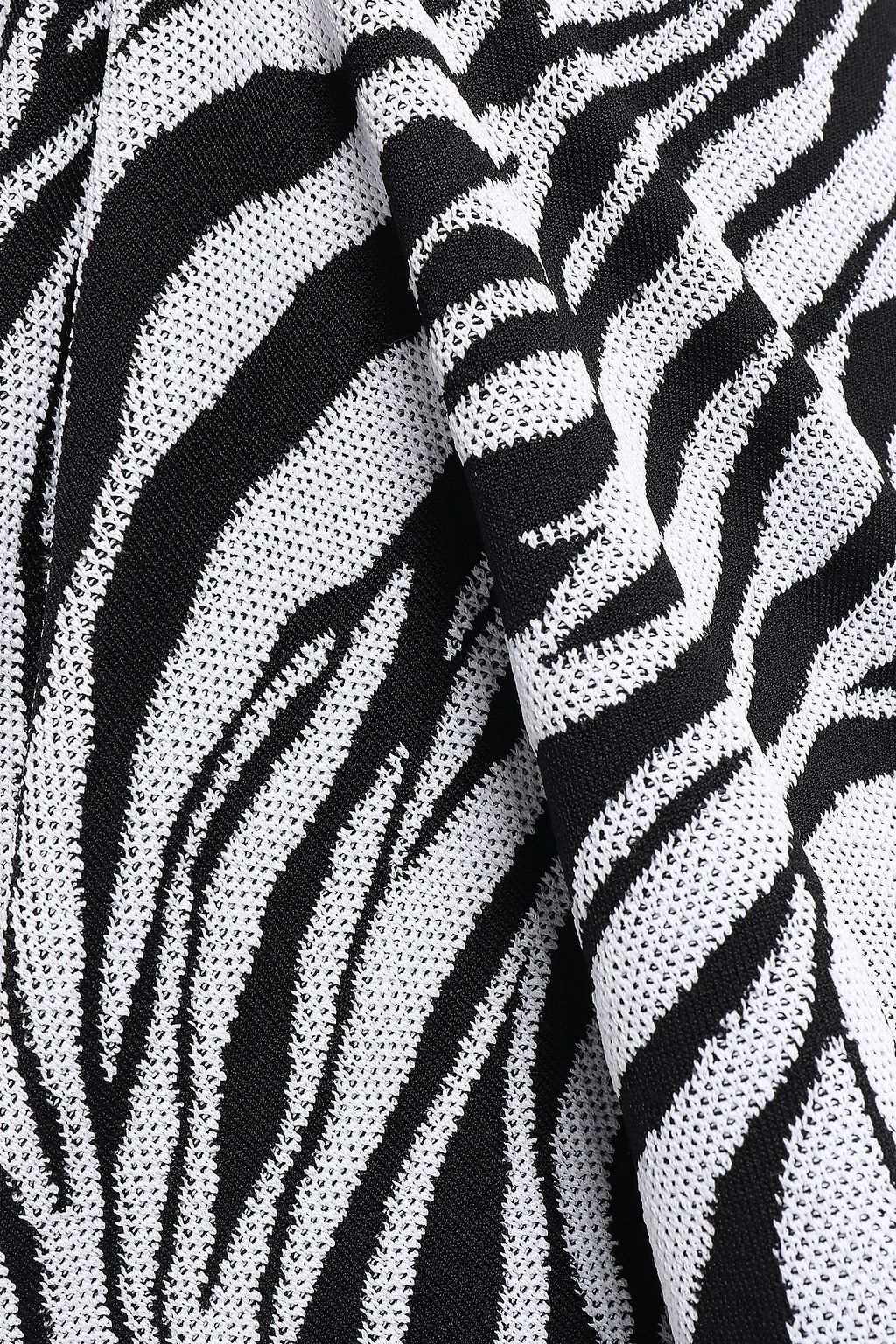 MCQ ALEXANDER MCQUEEN Cutout zebra-print jacquard-knit midi dress