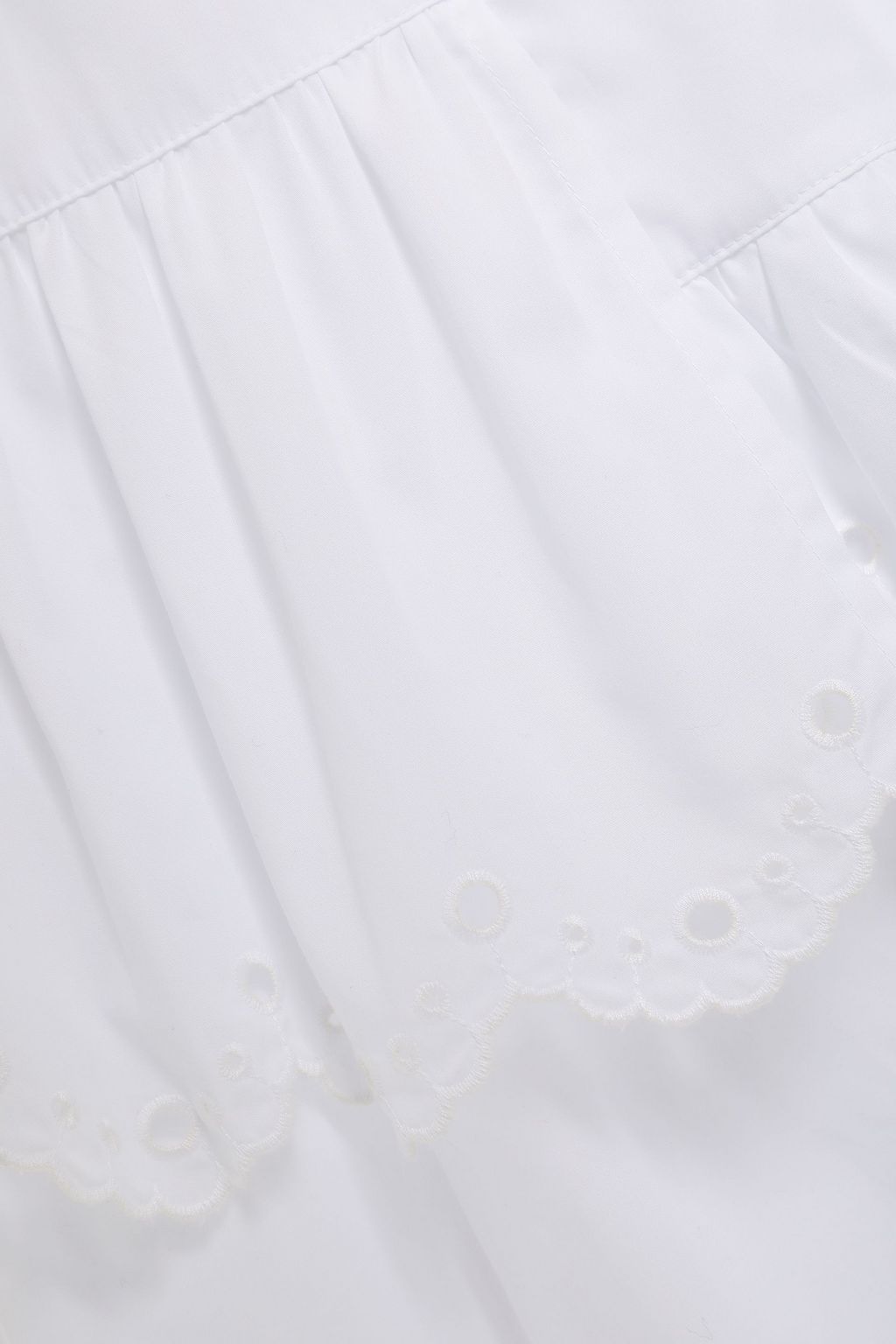 MCQ ALEXANDER MCQUEEN Scalloped broderie anglaise-trimmed cotton-poplin midi skirt
