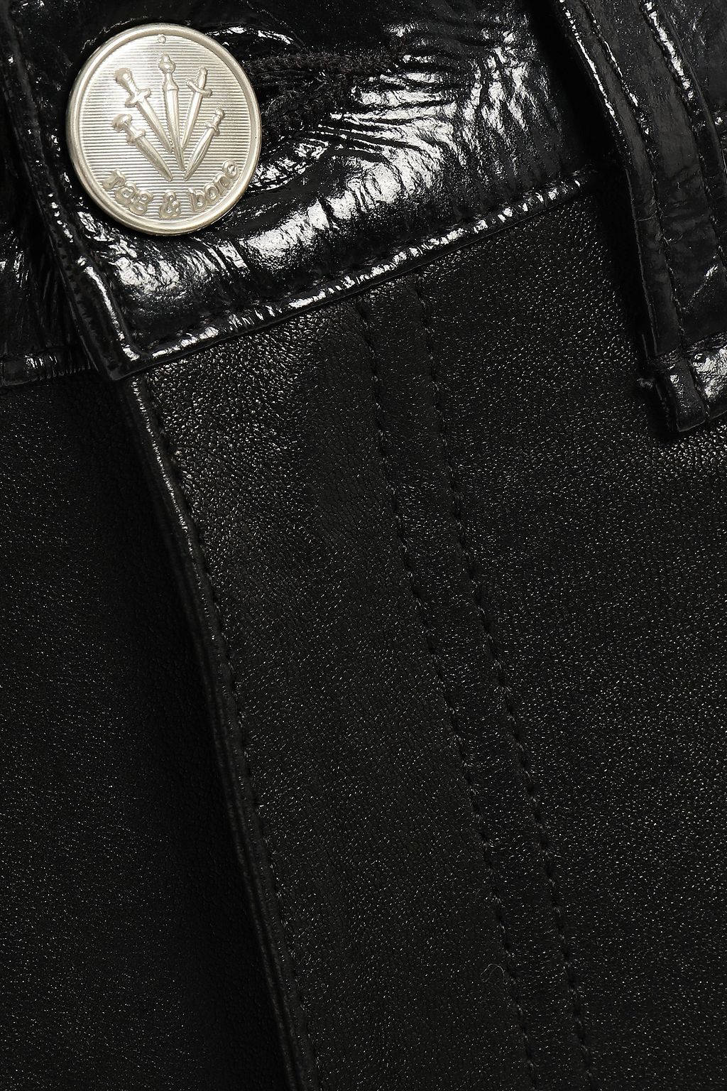 RAG & BONE Evelyn cropped smooth and crinkled patent-leather skinny pants