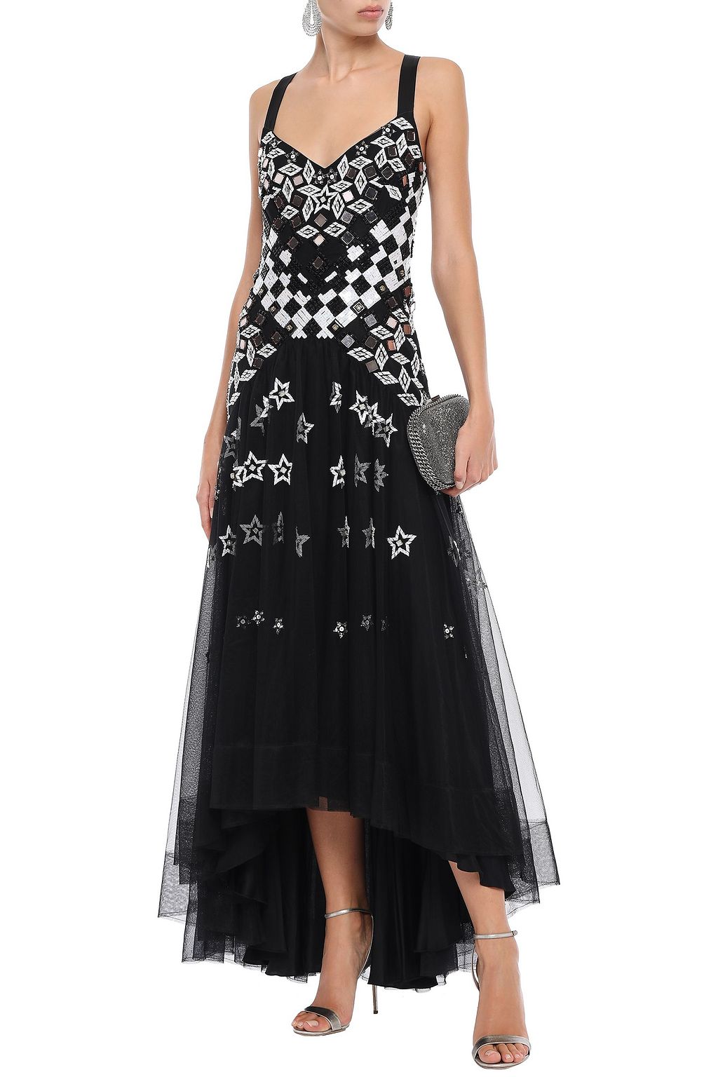 TEMPERLEY LONDON Splendour asymmetric embellished tulle midi dress
