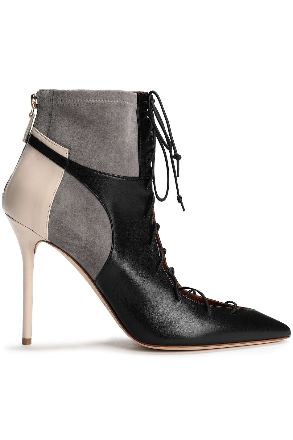 lace up suede booties