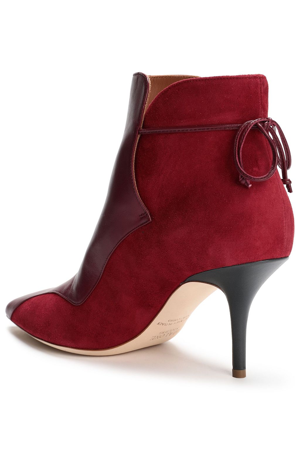 MALONE SOULIERS Jordan lace-up leather-paneled suede ankle boots