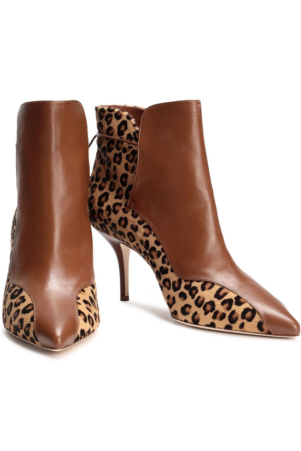MALONE SOULIERS Jordan leather-paneled leopard-print calf hair ankle boots