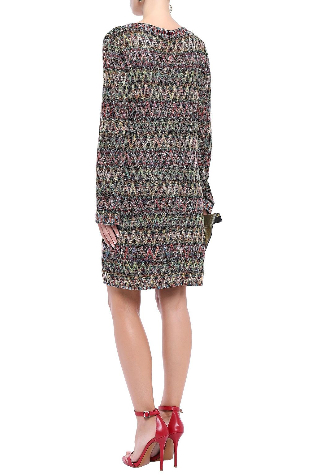 MISSONI Metallic crochet-knit mini dress