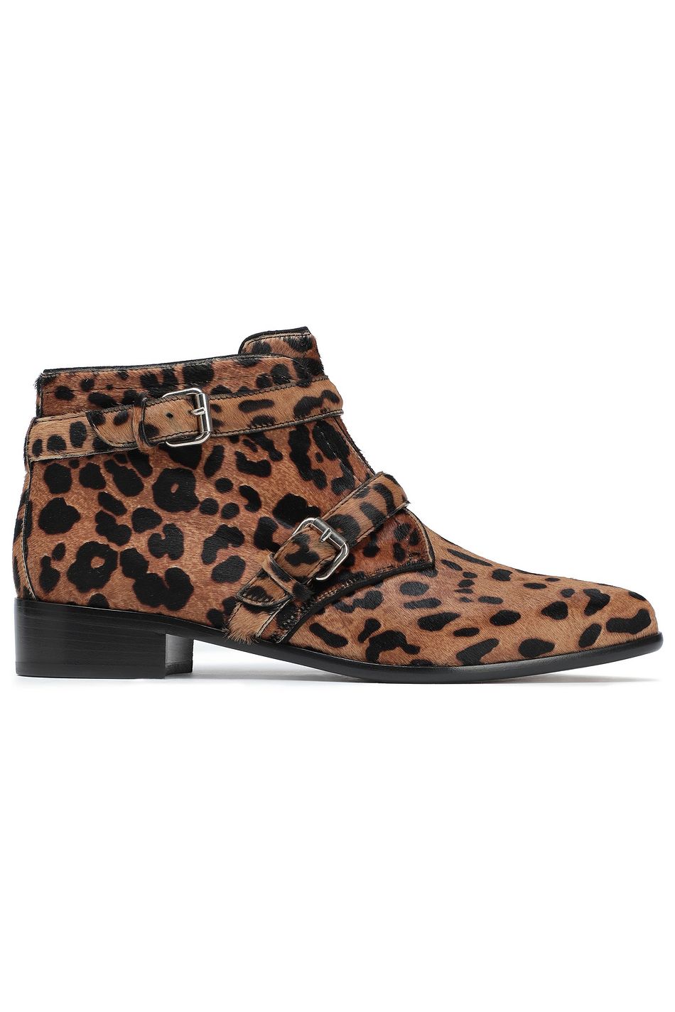 black and leopard print chelsea boots