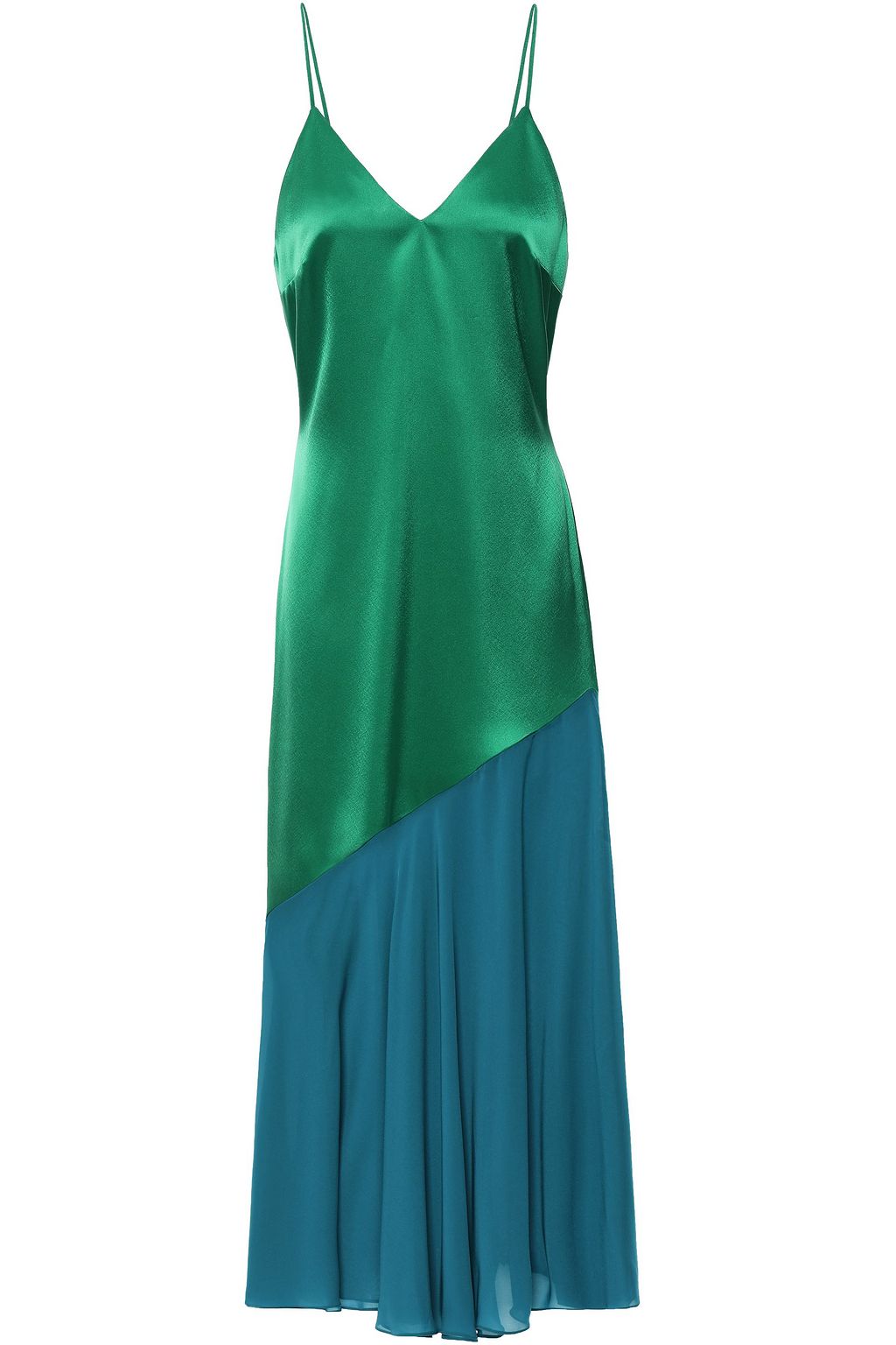 Emerald Zsa Zsa satin and chiffon midi slip dress | Sale up to 70% off ...