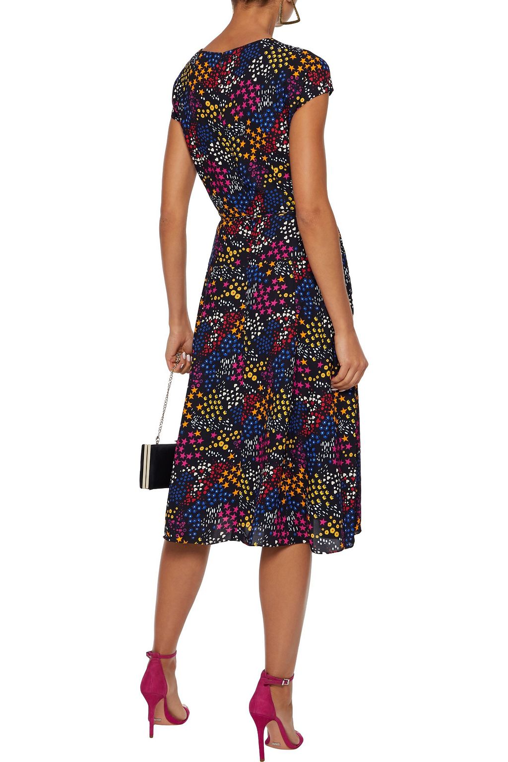 CAROLINA HERRERA Wrap-effect printed crepe de chine dress | Sale up to ...