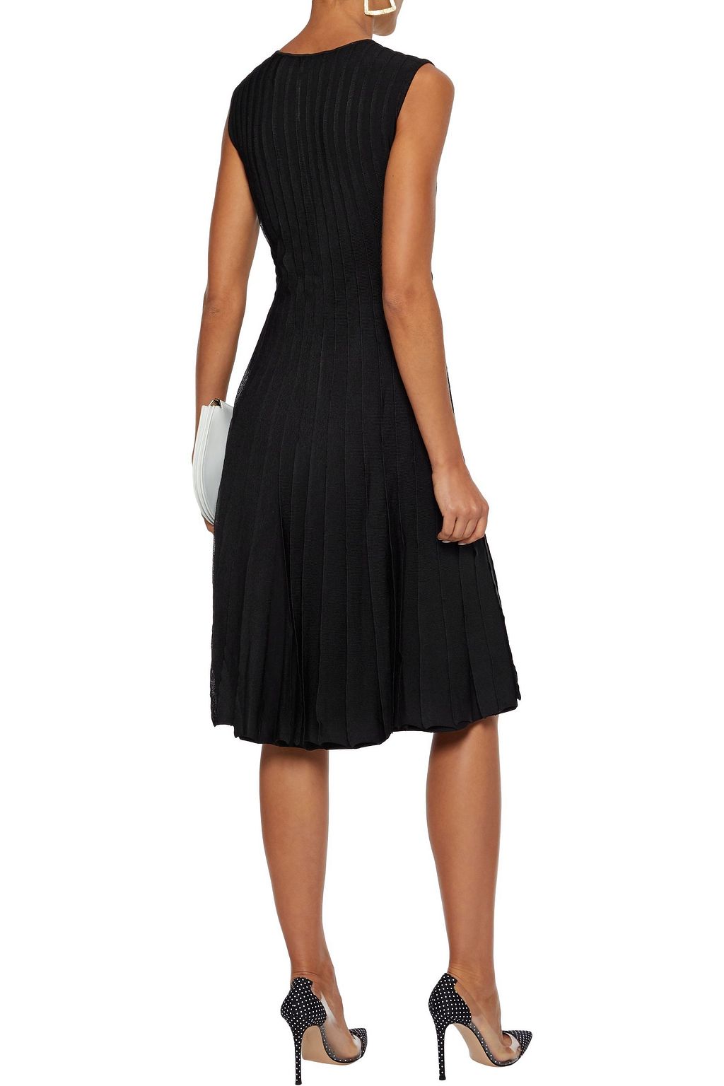 CAROLINA HERRERA Pleated stretch-knit dress
