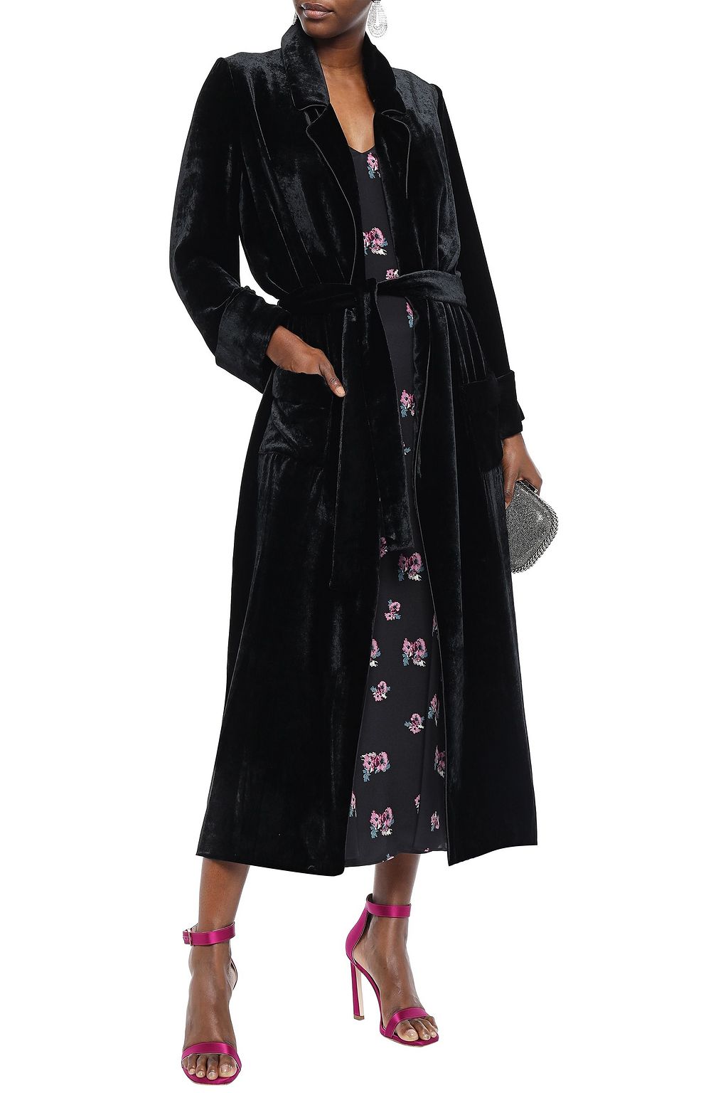 RACIL Grace belted velvet robe