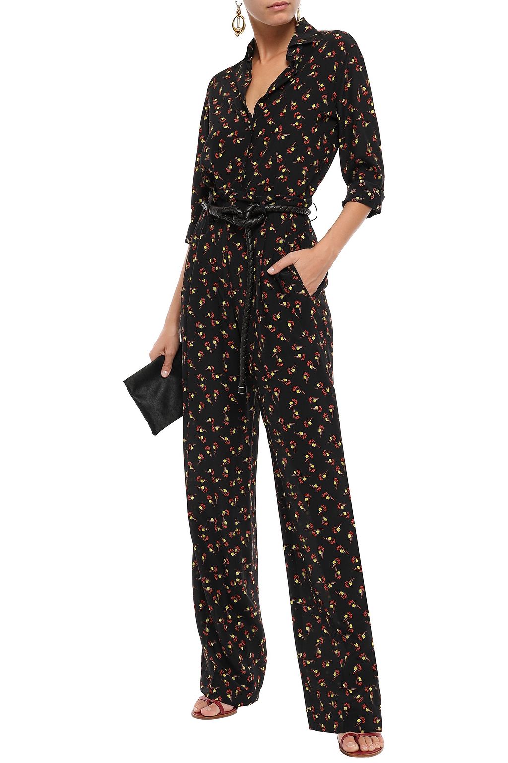 ETRO Printed silk crepe de chine wide-leg pants