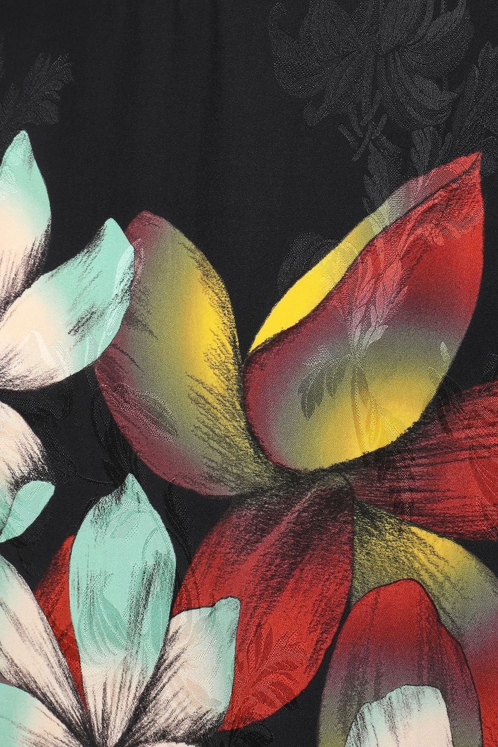 ETRO Paneled floral-print satin-jacquard and crepe de chine dress
