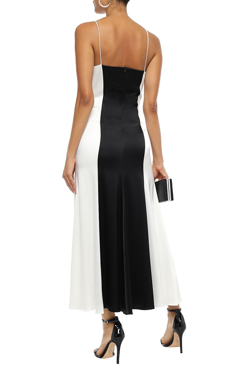 RACIL Marilyn two-tone satin maxi slip dress