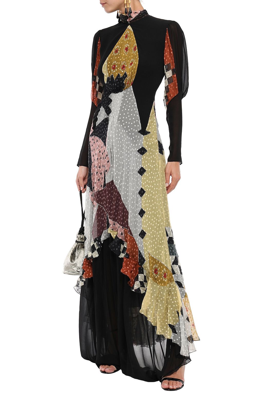 ETRO Gathered printed fil coupé silk-blend chiffon maxi dress | Sale up ...