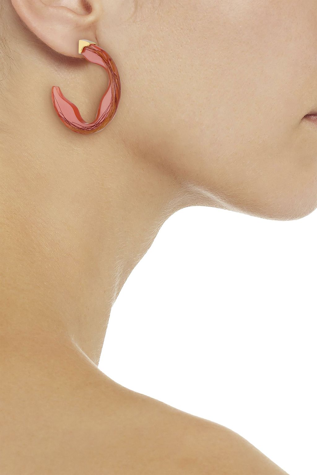 EJING ZHANG Scilla 18-karat gold-plated  resin hoop earrings
