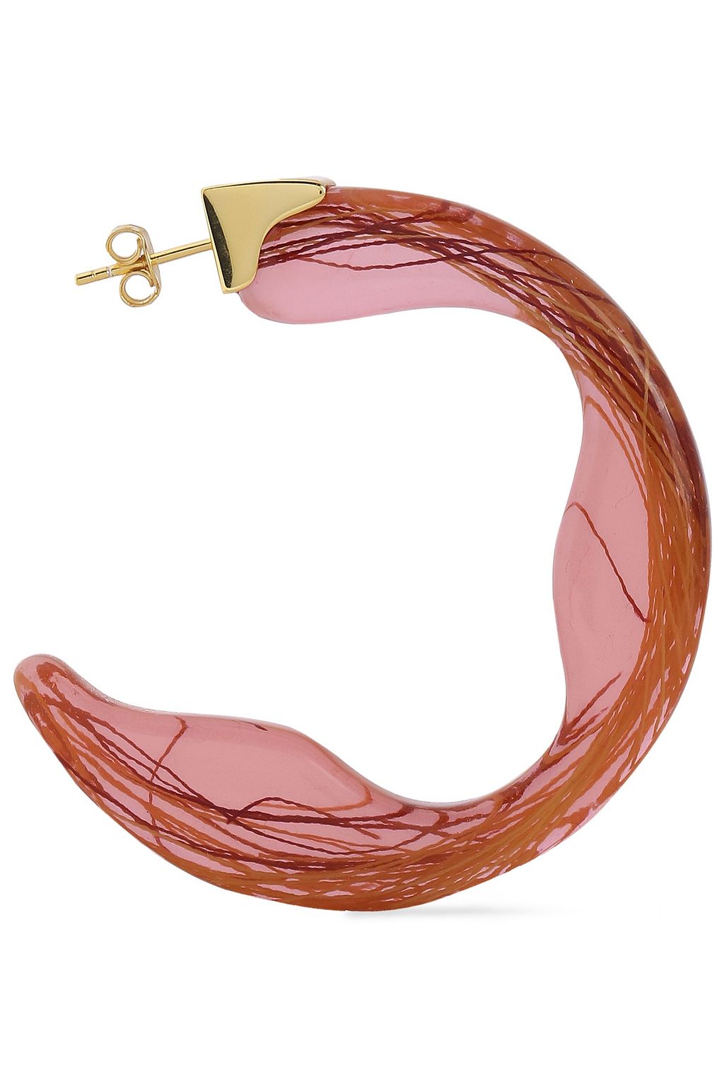 EJING ZHANG Scilla 18-karat gold-plated  resin hoop earrings