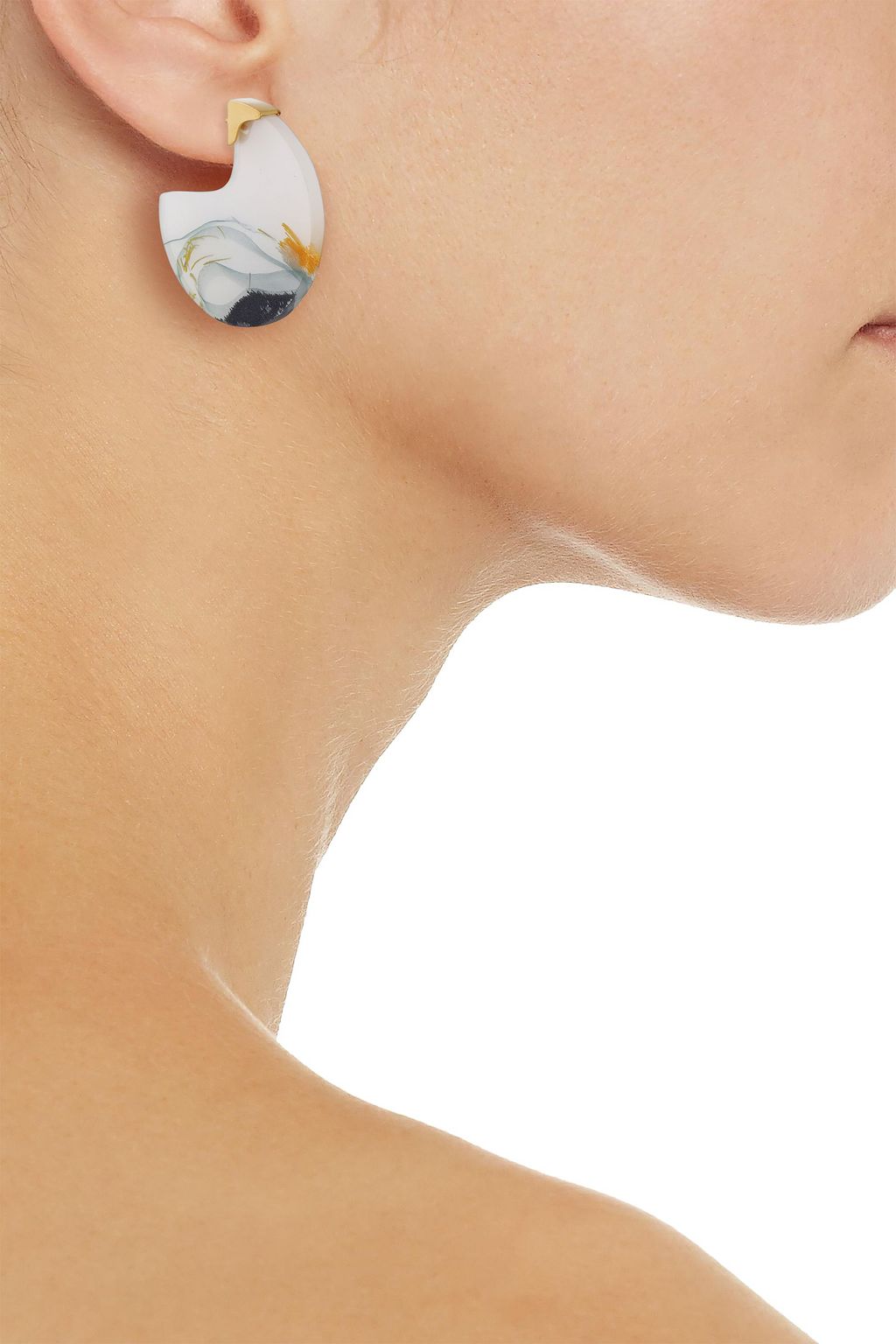 EJING ZHANG Chac Disc 18-karat gold-plated resin earrings