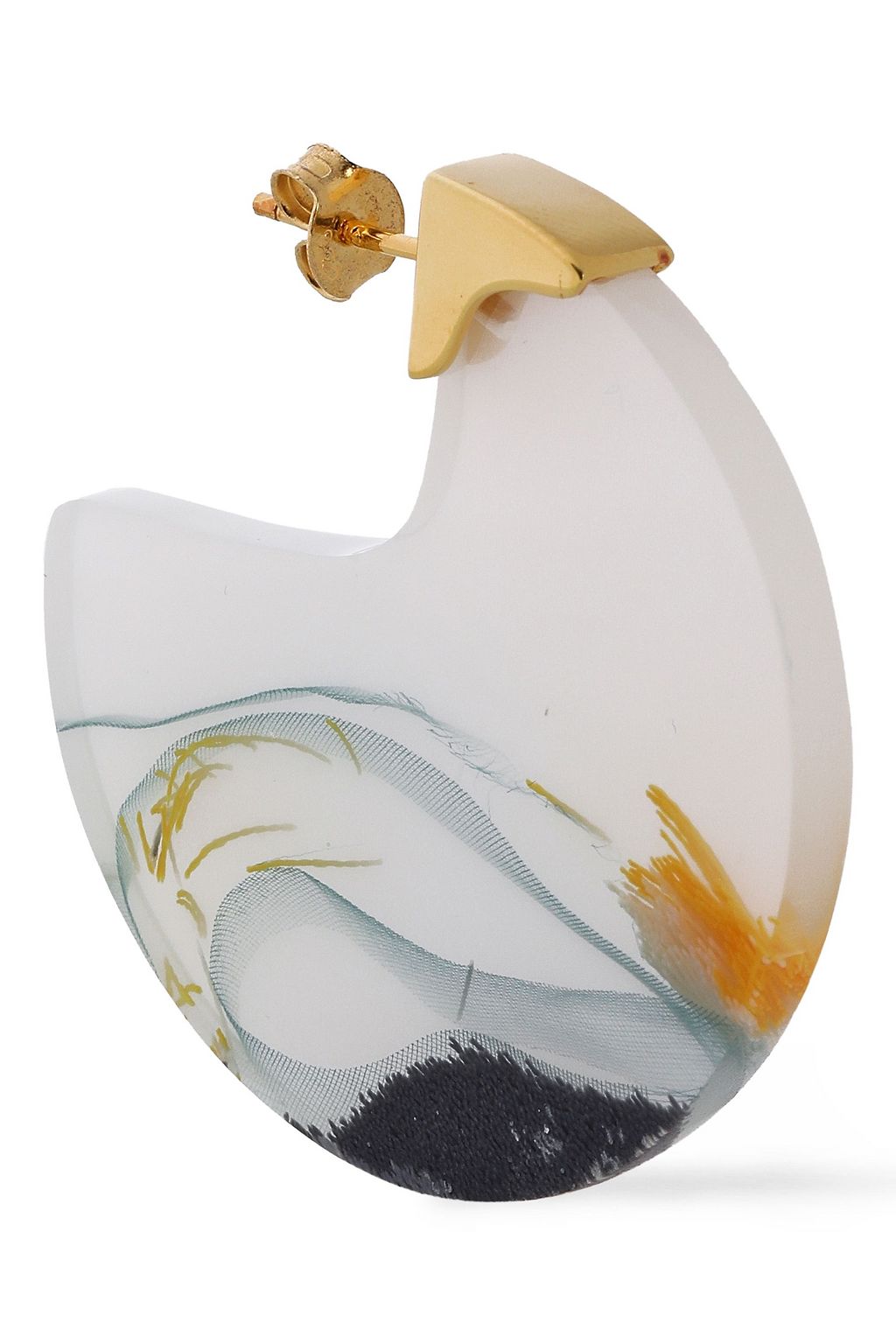 EJING ZHANG Chac Disc 18-karat gold-plated resin earrings