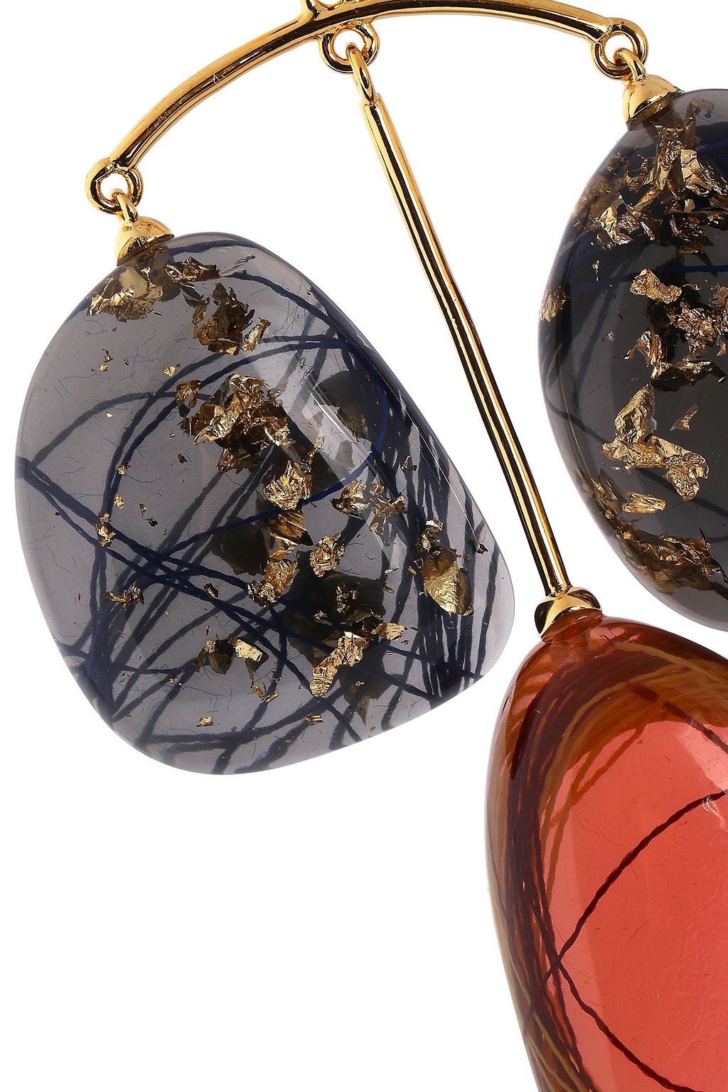 EJING ZHANG Patter 18-karat gold-plated resin earrings