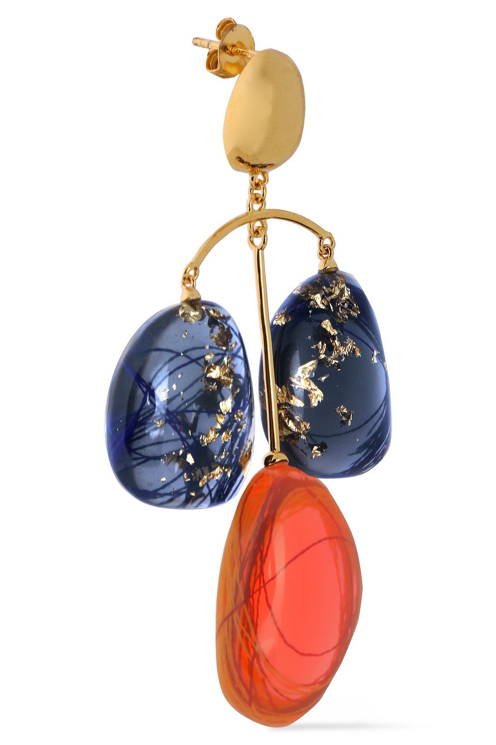 EJING ZHANG Patter 18-karat gold-plated resin earrings
