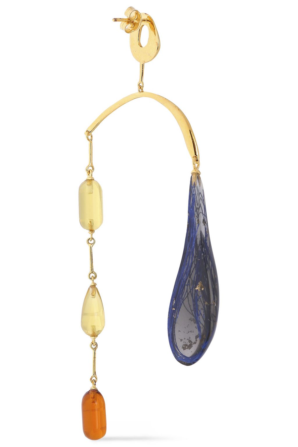 EJING ZHANG Hali 18-karat gold-plated resin earrings