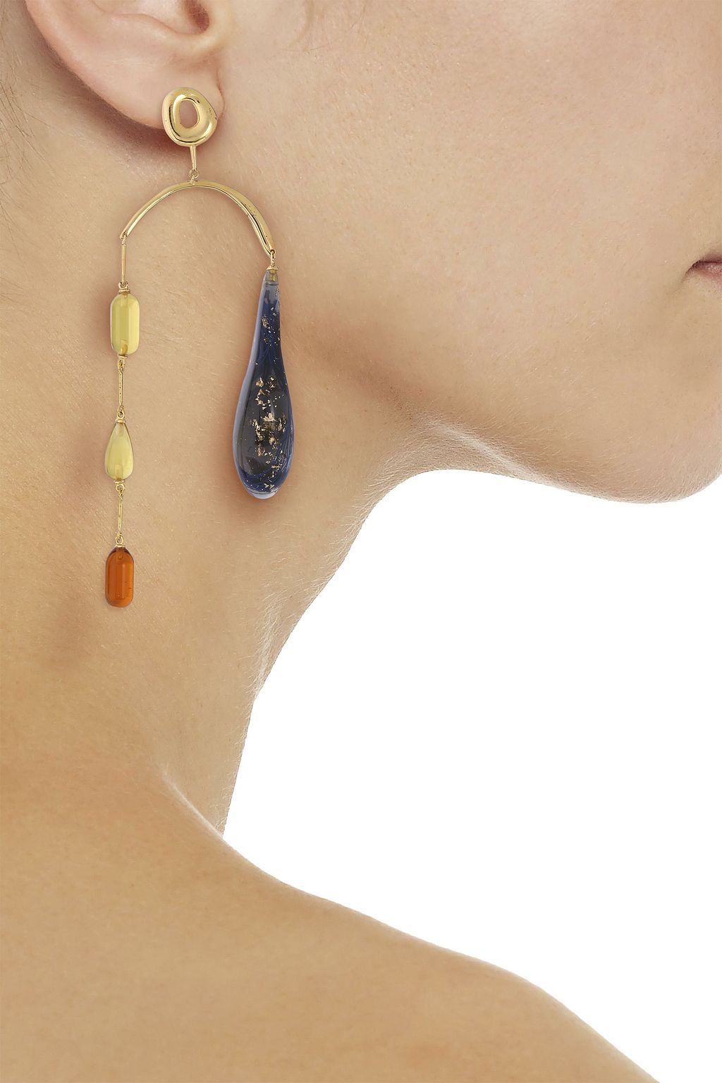 EJING ZHANG Hali 18-karat gold-plated resin earrings