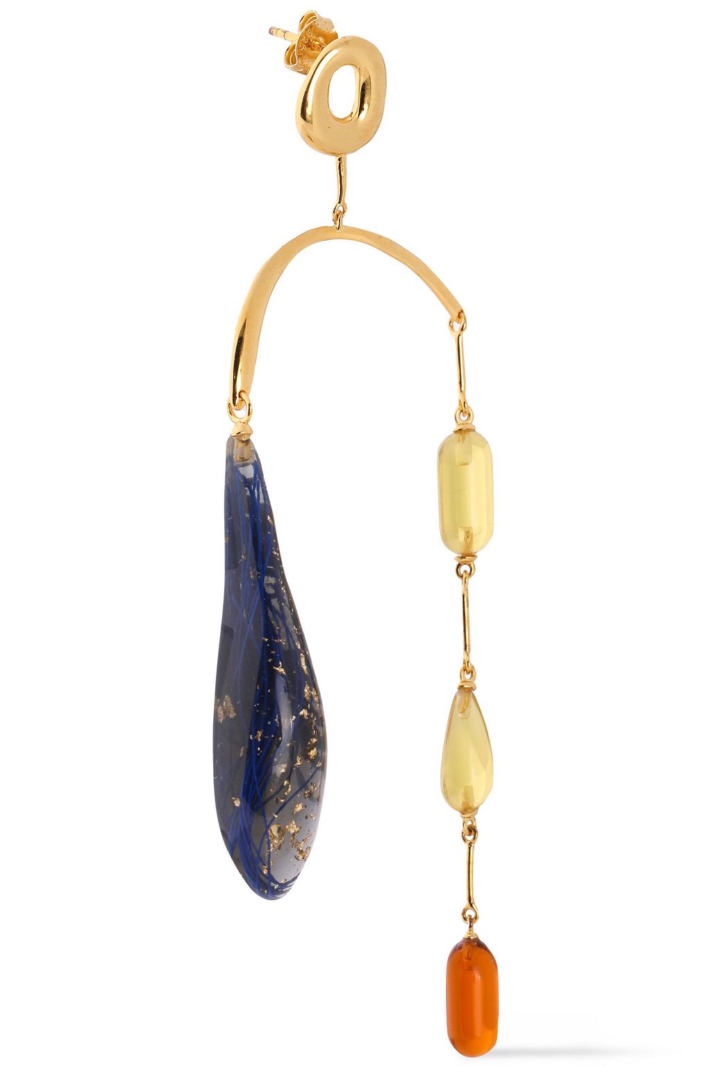 EJING ZHANG Hali 18-karat gold-plated resin earrings