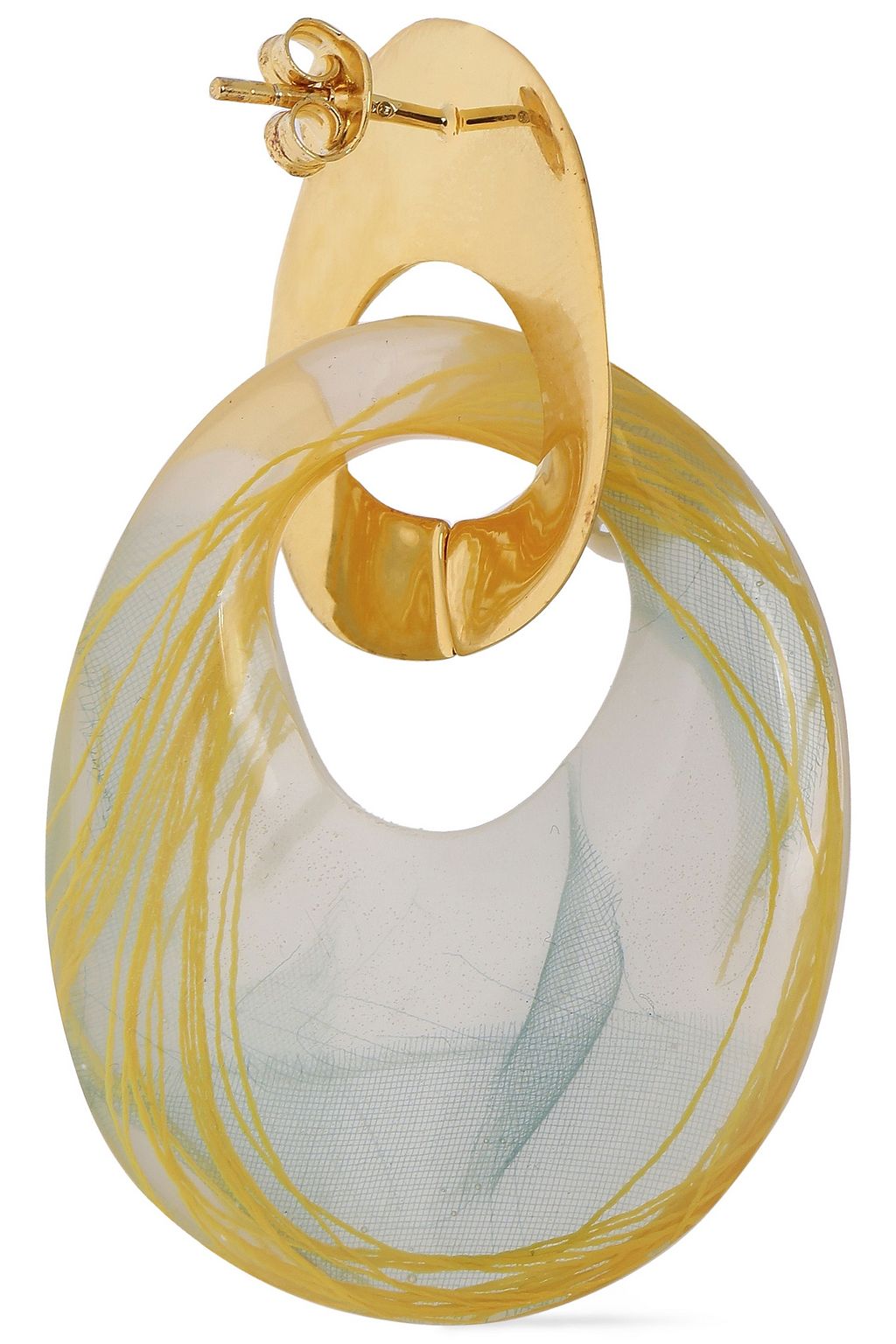 EJING ZHANG Finn 18-karat gold-plated resin earrings