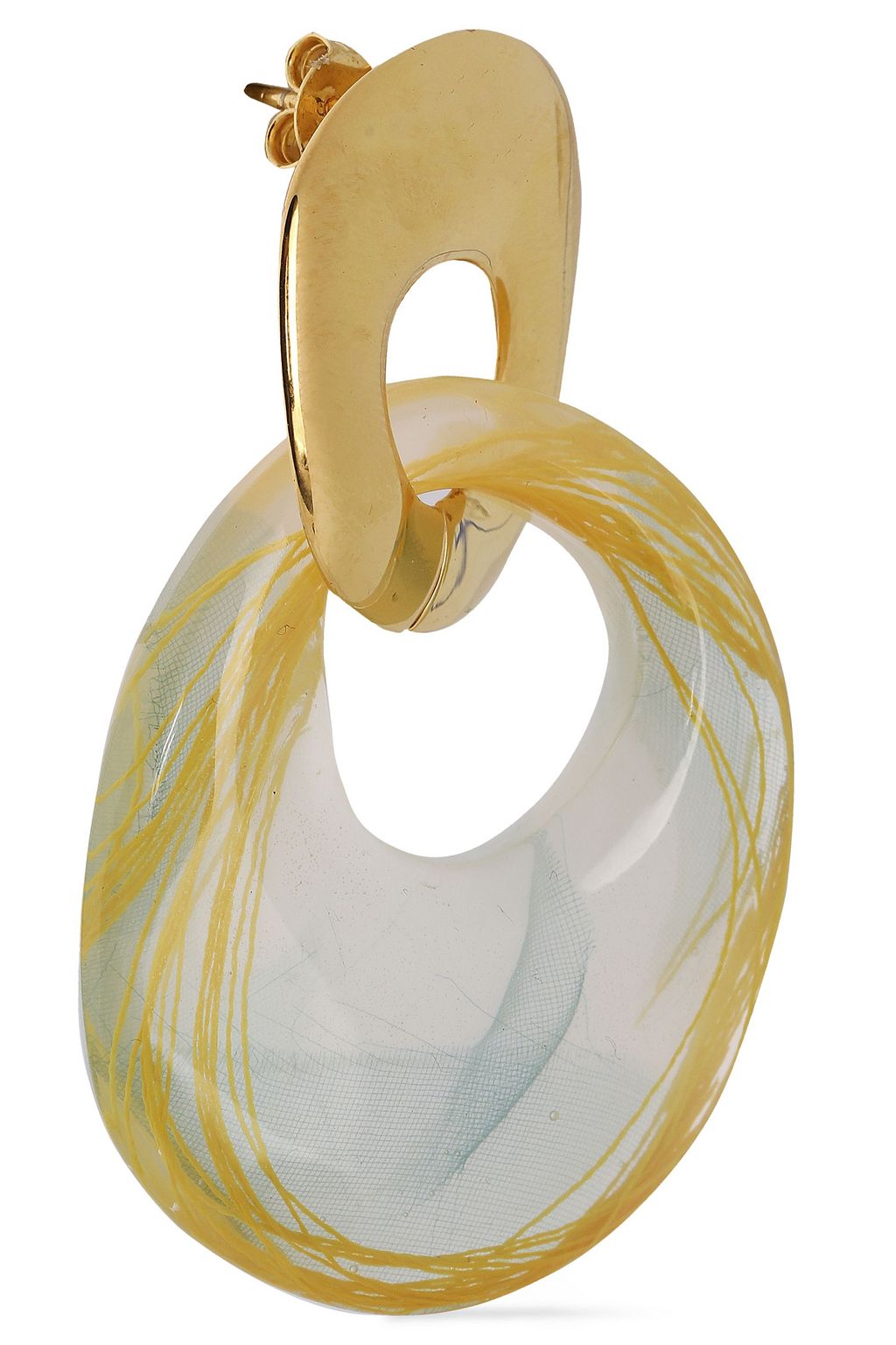 EJING ZHANG Finn 18-karat gold-plated resin earrings