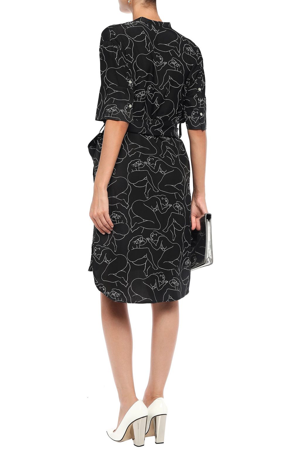 BY MALENE BIRGER Belted printed twill shirt dress