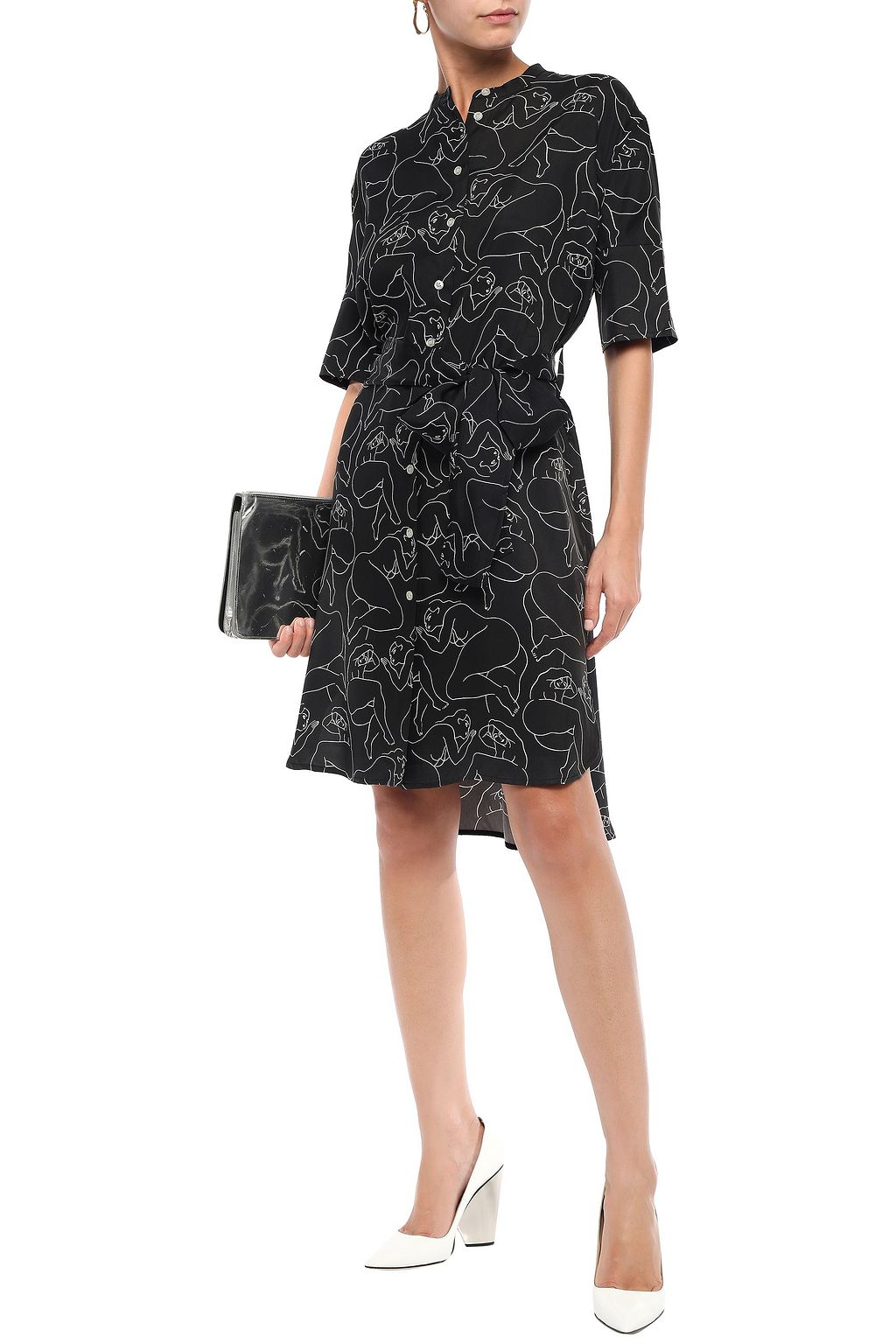 BY MALENE BIRGER Belted printed twill shirt dress