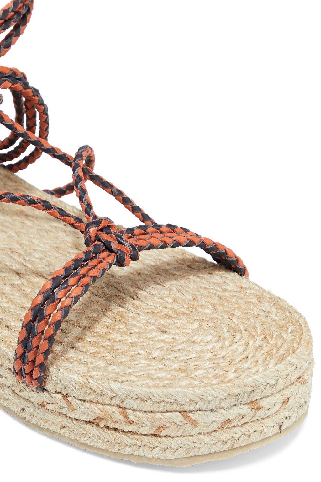 ZIMMERMANN Braided leather platform espadrille sandals