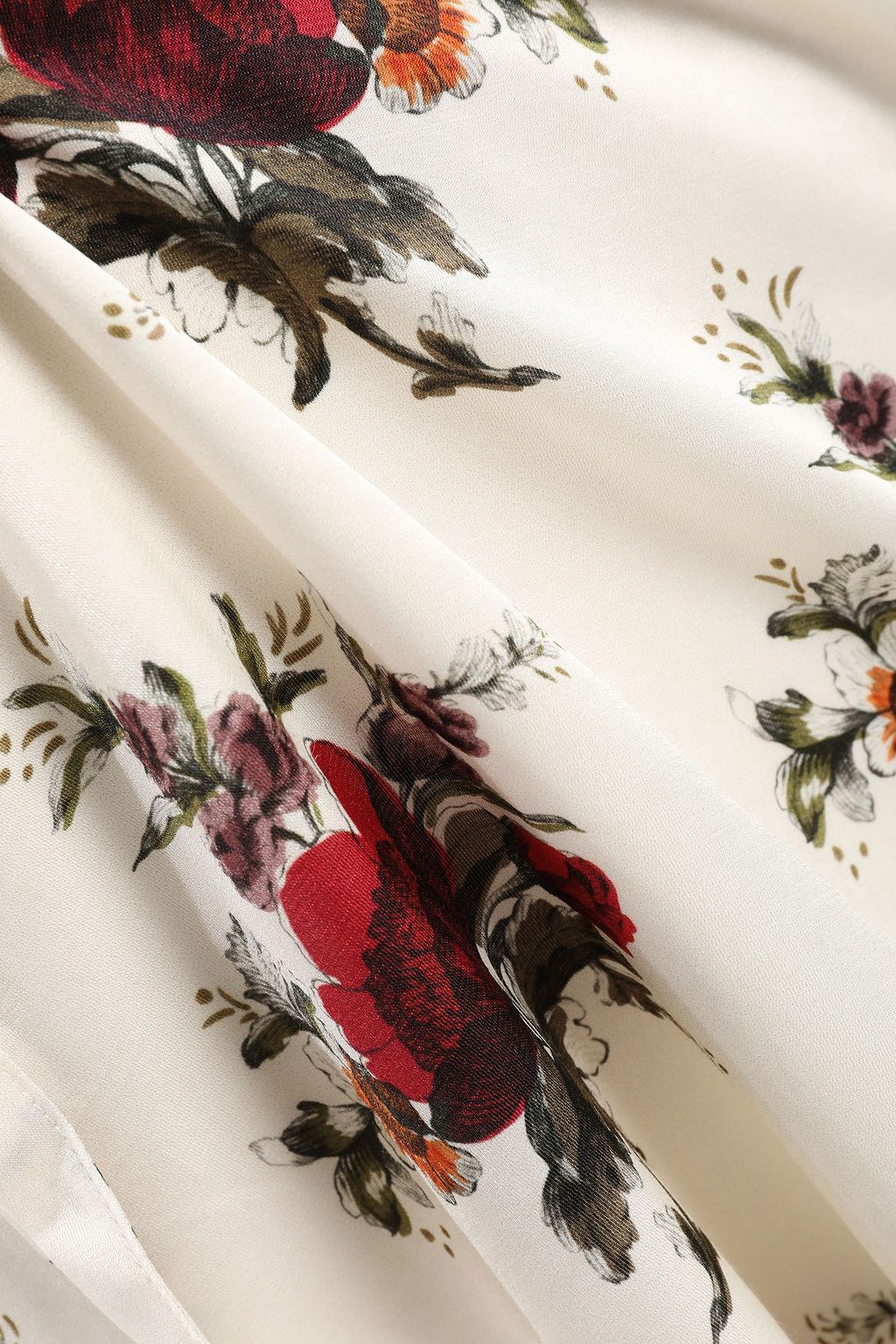 MOTHER OF PEARL Layered floral-print cotton and silk-blend satin midi dress